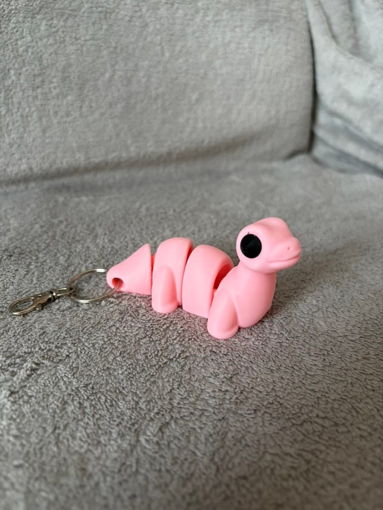 Rosa Gecko als Schlüsselanhänger aus PLA