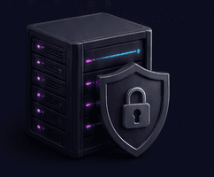 Server mit Schutzschild – Hosting auf eigenem Server